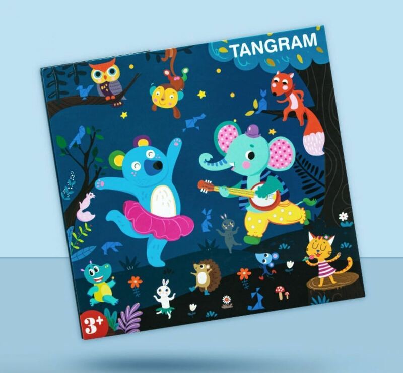 【新品】マグネットタングラム 磁石パズル 知恵の板 DIY 幼児 知育玩具 子供おもちゃ