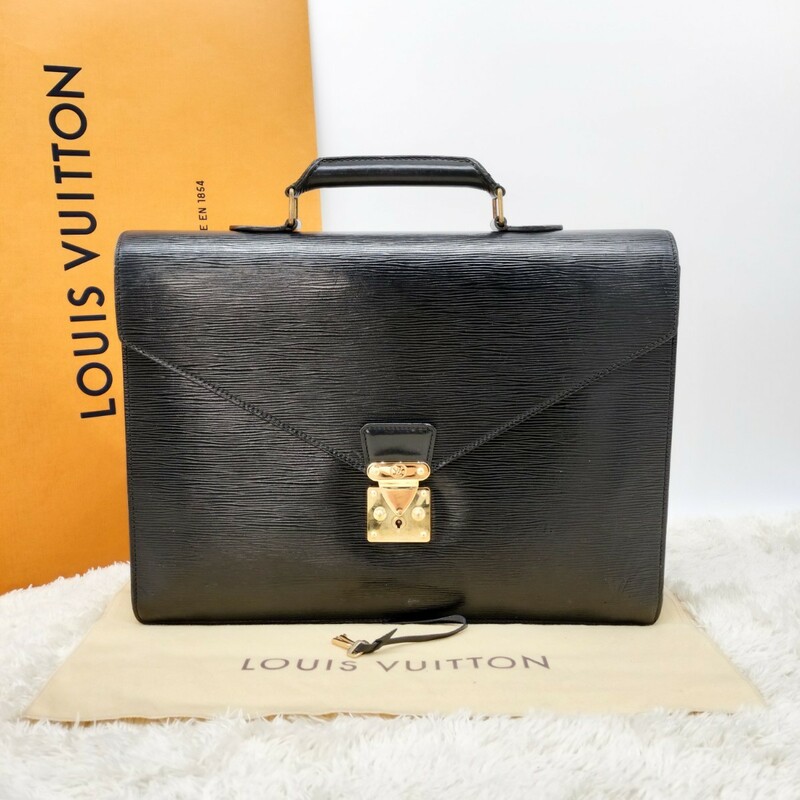 正規品 鍵付き LOUISVUITTON ルイヴィトン ヴィトン ビジネスバッグ ブリーフケース ハンドバッグ セルヴィエット コンセイエ エピ M54412