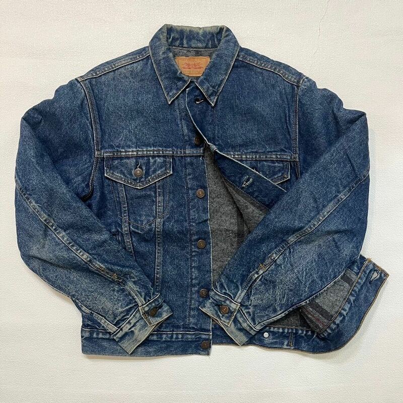 K163 80 年代 アメリカ 製 Levi's 70506 0317 裏 ブランケット デニム トラッカー ジャケット 38 vintage ビンテージ リーバイス 80s USA