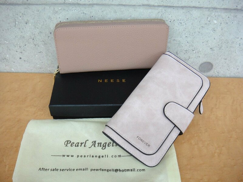5B303R NEESE ニーズ ラウンドファスナー長財布 / Pearl Angel FOREVER 二つ折り長財布 ピンク系 2個セット 未使用品