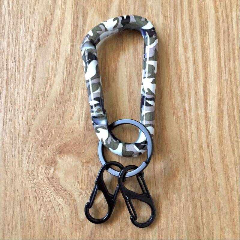 未使用 BEAMS Camouflage Carabiner Keyholder ビームス カモフラ カラビナキーホルダー 2連タイプ 日本製 MADE IN JAPAN EDC OUTDOOR CAMP