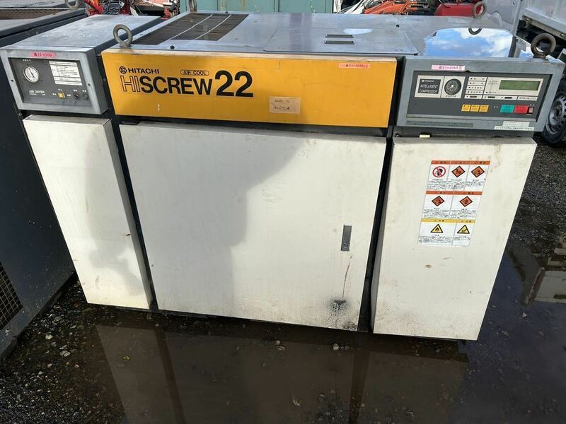 エアーコンプレッサー コンプレッサー ベビコン HITACHI 22kW OSP-22E5ARII SCREW COMPRESSOR HISCREW22 大型 山形発