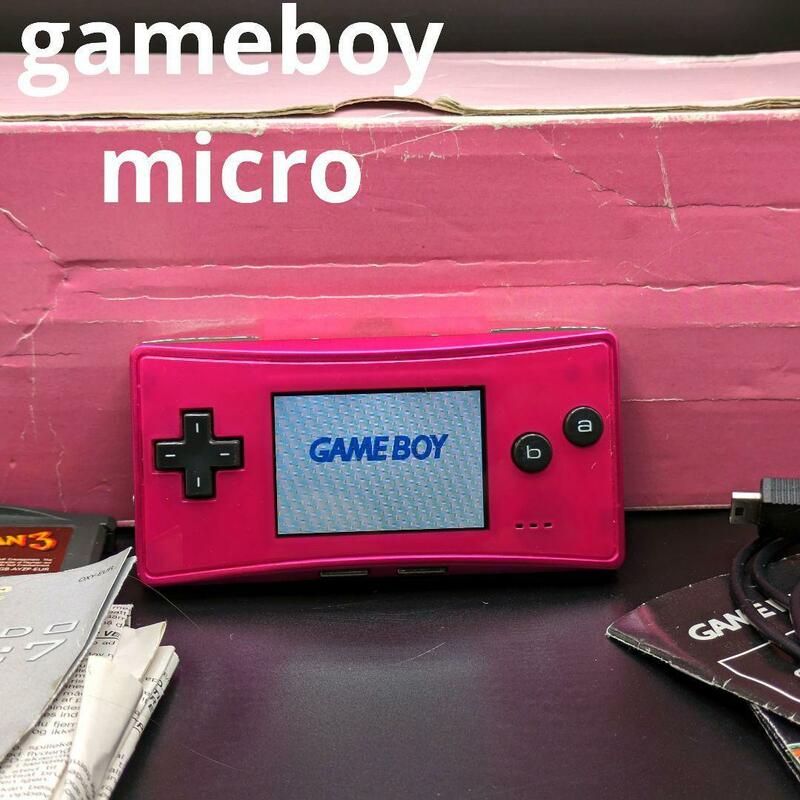 gameboy micro ピンク 欧州限定カラー ゲームボーイミクロ 任天堂 ニンテンドー レトロ 携帯ゲーム 動作確認済み 美品 説明書 箱付き