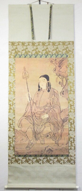 【G0459】書画 仏教美術 工藝 『聖徳太子行脚像』絹本 工芸