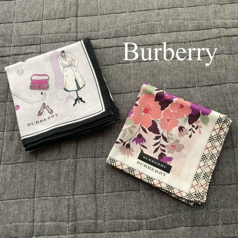 新品未使用品 中古 Burberry バーバリー ノバチェック ハンカチ 2枚セット