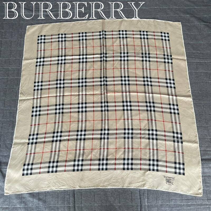 BURBERRY バーバリー シルク スカーフ ノバチェック ホース ロゴ