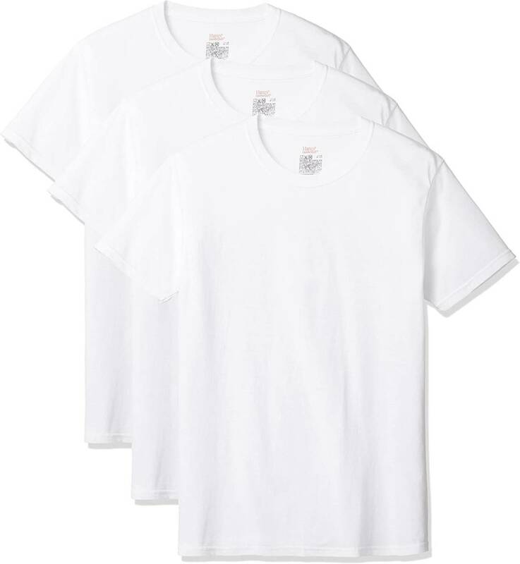 新品●送料￥５２０　[ヘインズ] Tシャツ(3枚組)　 綿100% 丸首 半袖 3P クルーネックTシャツ 白L