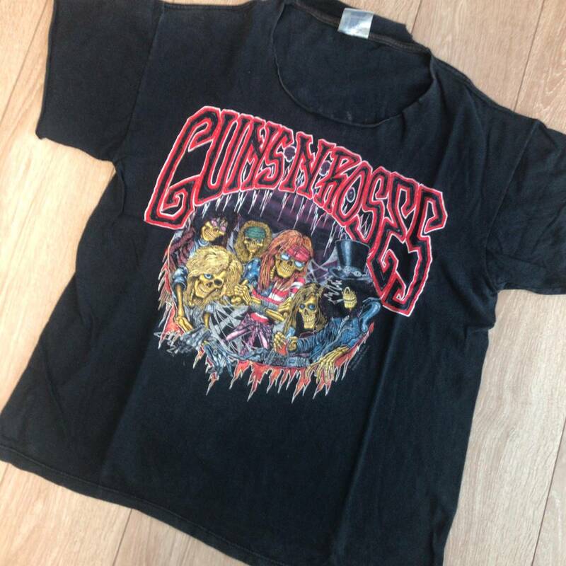 90s ガンズ・アンド・ローゼズ オフィシャル ヴィンテージ Tシャツ Guns N' Roses バンドtシャツ BROCKUMボディ コピーライト有