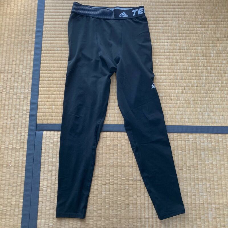 adidas ロングスパッツ L 黒 コンプレッション インナー タイツ アンダー techfit climawarm レギンス