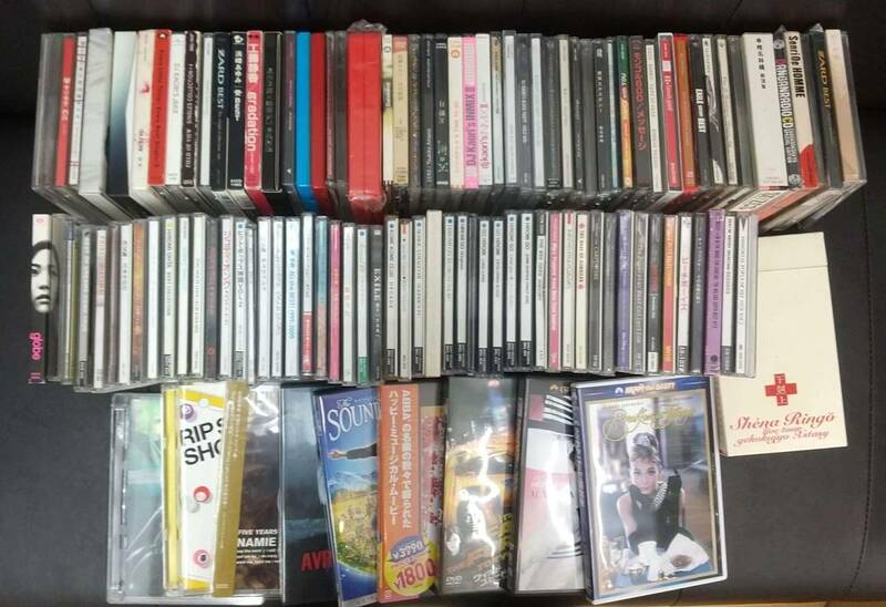 『歌謡曲/J-POP/洋楽CD 100枚オーバー、洋画/音楽DVD_9枚、VHS_1本』