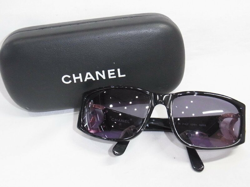 シャネル CHANEL サングラス 02461 94305 プラスチック ブラック ココマーク 中古良品