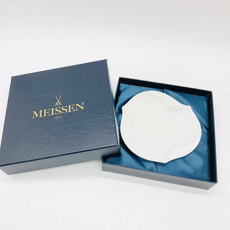 保管品 MEISSEN マイセン 波の戯れ プレート ホワイト 約15cm 皿 器 箱付 小皿 食器 白