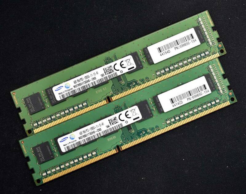 8GB (4GB 2枚組) PC3-12800 PC3-12800U DDR3-1600 240pin non-ECC Unbuffered DIMM 1Rx8 Samsung 1.5V (管:SA5421