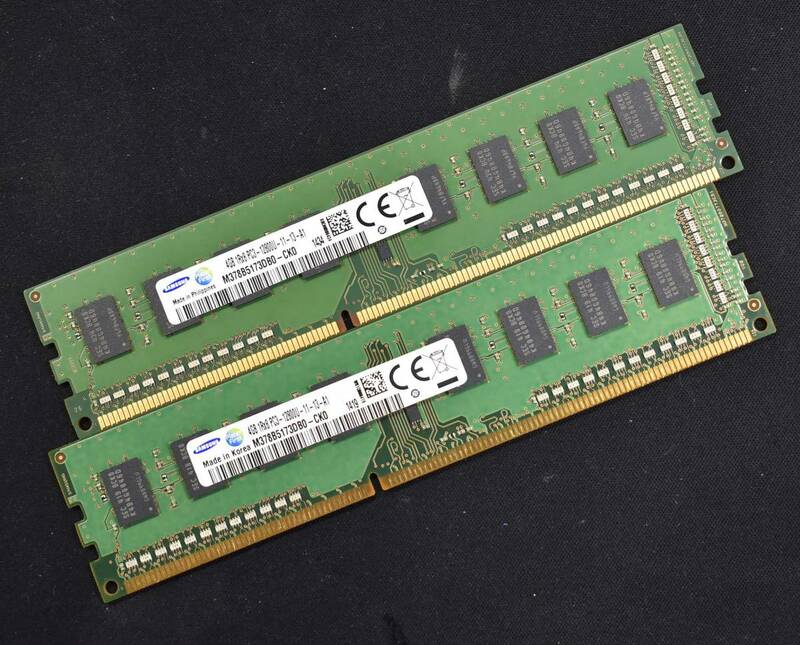 8GB (4GB 2枚組) PC3-12800 PC3-12800U DDR3-1600 240pin non-ECC Unbuffered DIMM 1Rx8 Samsung サムスン 1.5V (管:SA5415