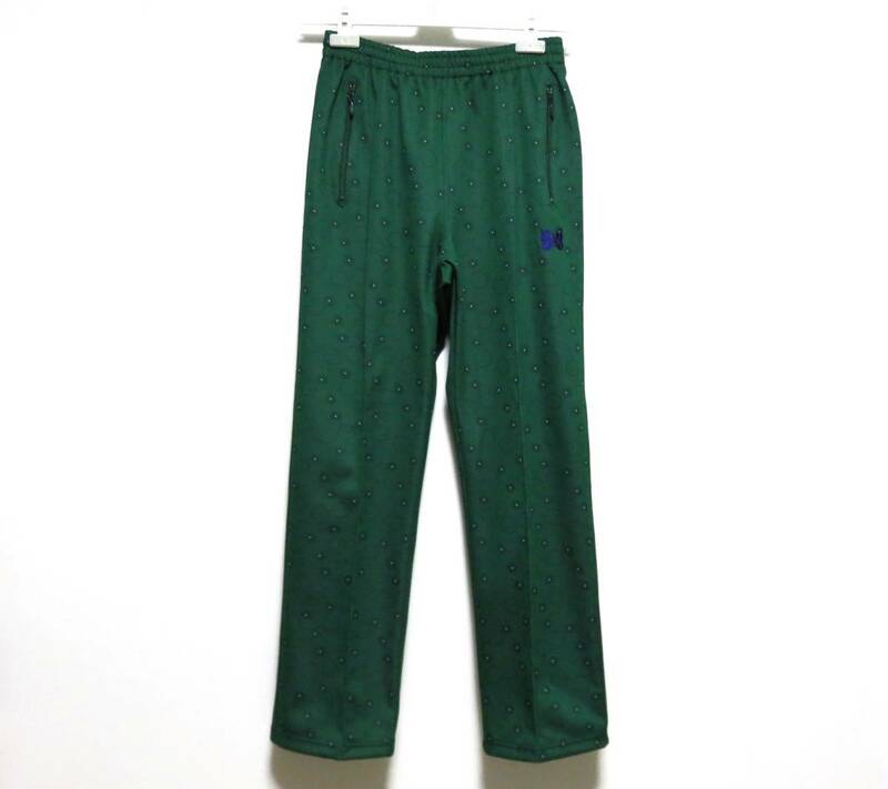 送料無料 新品 Needles Track Pant S グリーン 22AW 総柄 日本製 ニードルズ トラック パンツ ジャガード ジャージ LQ225