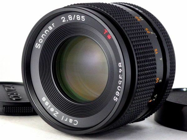 送料無料!! CONTAX Carl Zeiss Sonnar 85mm F2.8 T* MMG 美品 完動 コンタックス プラナー カールツァイス カメラ レンズ 一眼レフ MF Lens