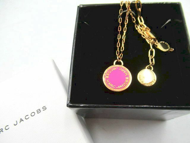 ▲▲中古品 USED マークジェイコブス MARC JACOBS ゴールド×ピンク ネックレス 首周り約45㎝ 箱付き▲▲