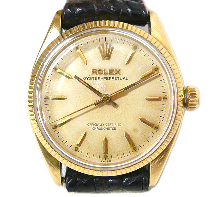 ◎ROLEX ロレックス OYSTER PERPETUAL オイスターパーペチュアル 34 6567 BREVET Cal.1030 メンズ 腕時計 K18YG 750 金無垢 自動巻 ON5603