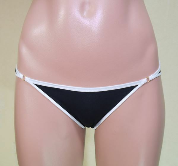 人類史上最も偉大な発明 三角パンティ 黒サイドリングゴム白 Sサイズ 綿 コットン ショーツ Low Rise Cotton Bikini Panties