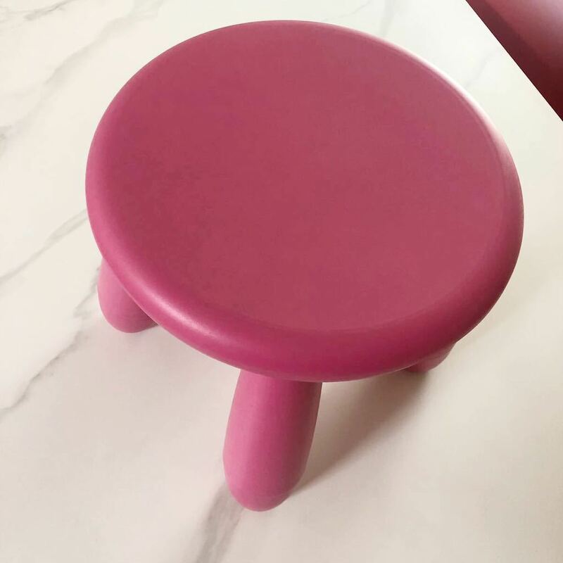 ◆◆◆イケア　IKEA キッズチェア　スツール　紫　中古品　廃盤椅子