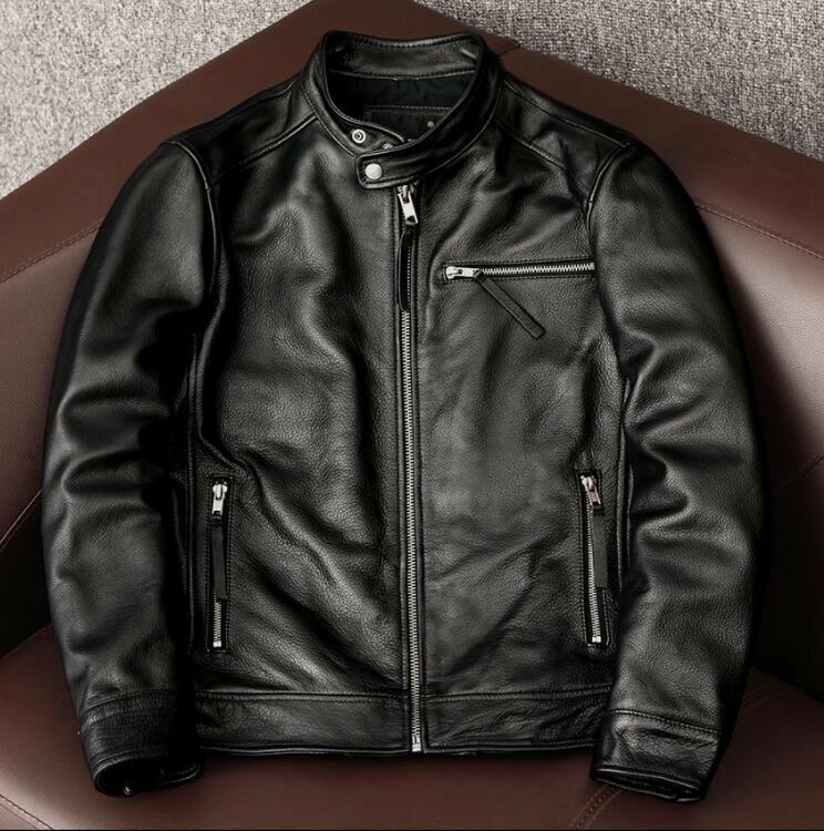 秋冬　レザージャケット 上品　本革　牛革　ライダースジャケット 　革ジャン 　黒Ｓ～6ＸＬ