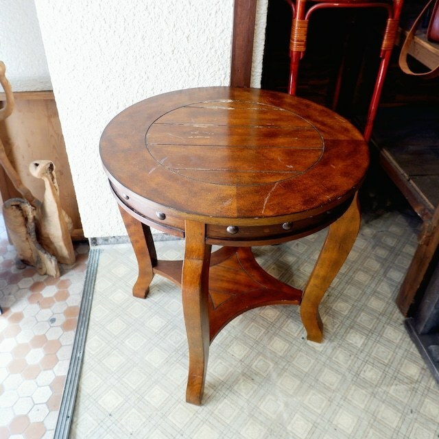 クラシック家具 円形 カフェテーブル サイドテーブル ラウンド
