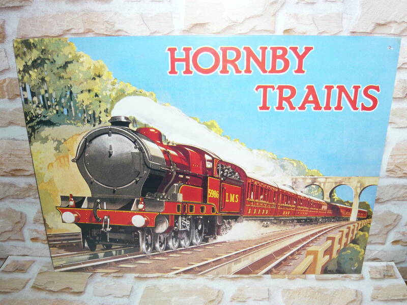 ◆ ホーンビィ・トレインズ 鉄道模型 ブリキ製看板 Made in GREAT BRITAIN イギリス製 ◆