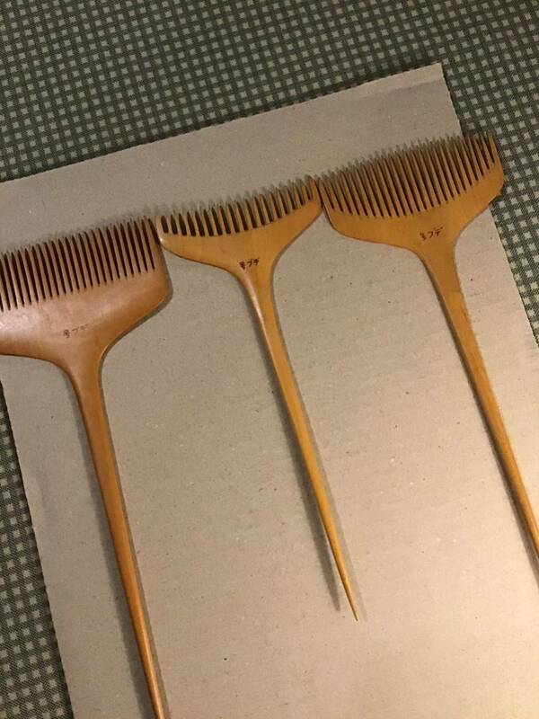 髪結い道具　櫛 つげ櫛　ヘアメイク　日本髪　つげぐし　和装小物 和装 美容師　理容師　髪 木製 木製くし　3本セット　　　　　　　A