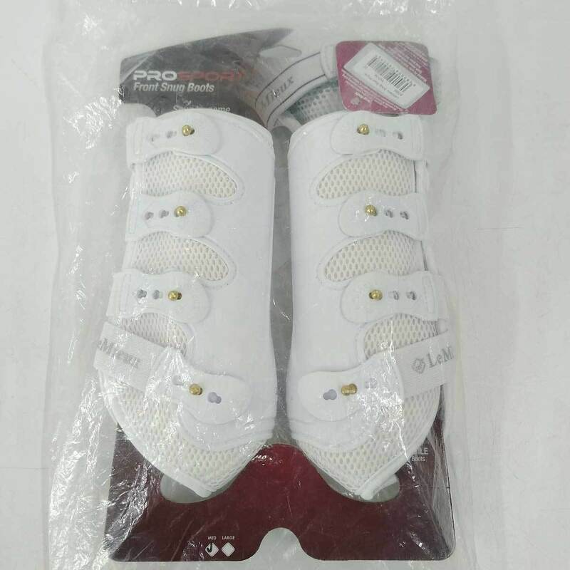 【中古・未使用品】LeMieux Snug Boots Front プロテクター 前肢 M ホワイト 8766