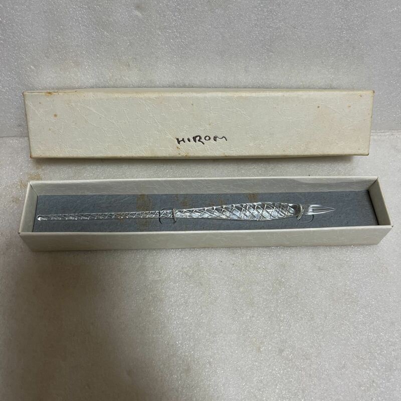 未使用保管品 HIROM ヒロムペン ガラスペン スクリュー DL-44 約19cm 文房具