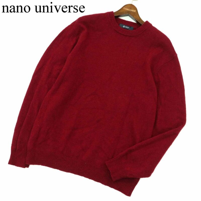 nano universe ナノユニバース 秋冬 ウール★ クルーネック ニット セーター Sz.L　メンズ　A3T13013_B#K