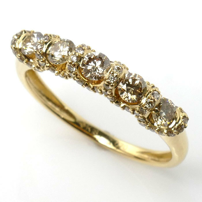 GSTV K18YG イエローゴールド リング・指輪 ダイヤモンド0.70ct 16号 3.1g レディース 中古 美品