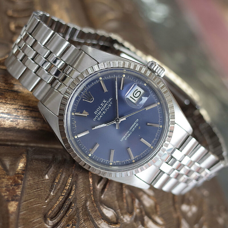 ロレックス 1603 デイトジャスト 1971年 純正青文字盤 SS メンズ 腕時計 ROLEX アンティーク OH済1年保証