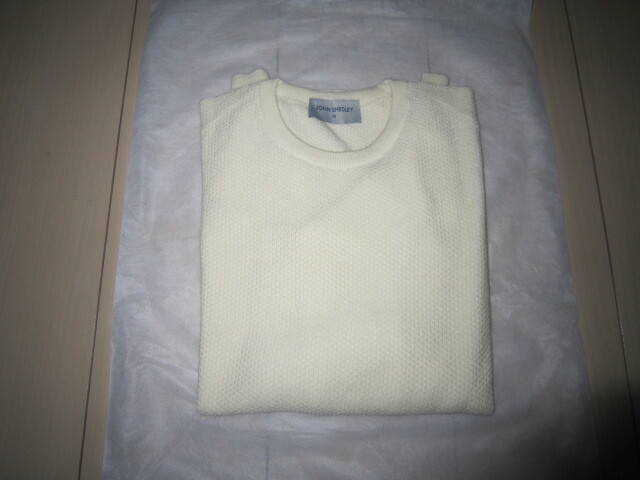 未使用 ジョンスメドレー 1SINGULAR クルーネック ニット セーター XSサイズ 色:ウィンターホワイト（オフホワイト）