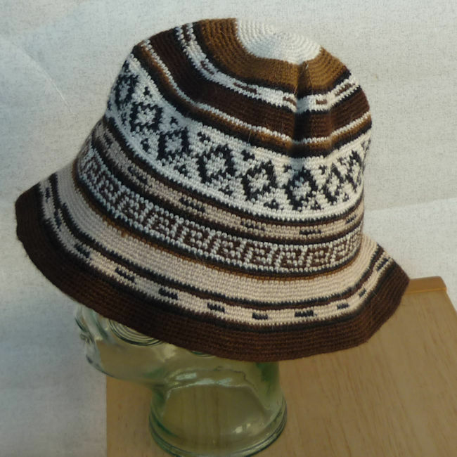 送料無料 アルパカ１００％ AL-13 帽子 ハット 幾何学柄 子供用 インカ アンデス ペルー クスコ フォルクローレ音楽 フォルクローレ衣装