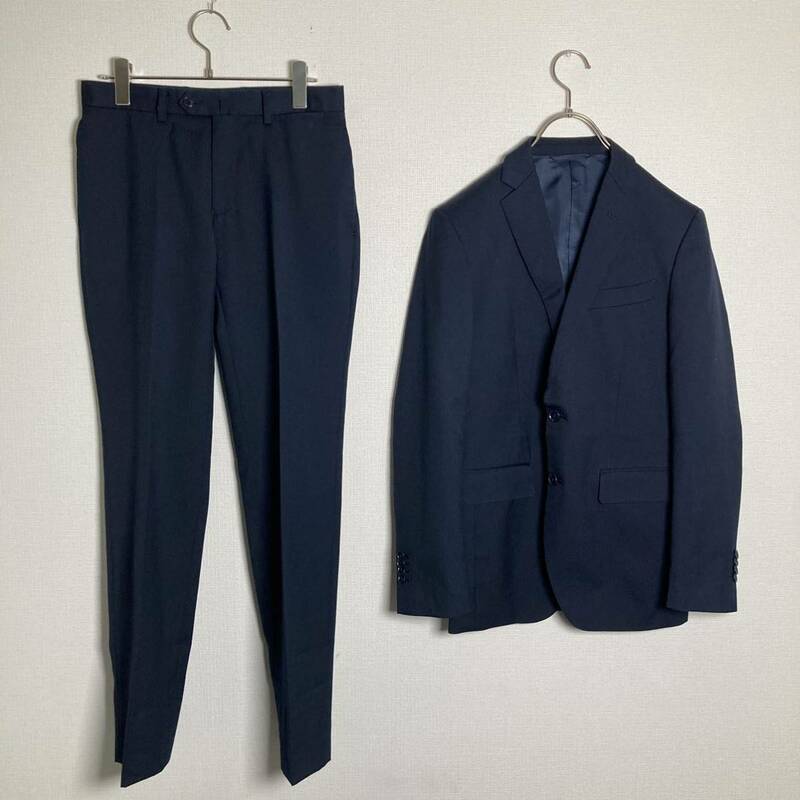 【美品】THE SUIT COMPANY ザスーツカンパニー セットアップスーツ ネイビー メンズ 上下セット フォーマル ビジネス オフィス