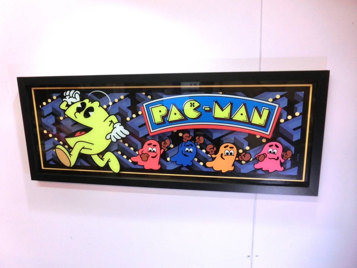 ナムコ パックマン◆ウォールデコ 額縁 壁掛けインテリア デコレーション ディスプレイ 正規品◆PAC-MAN絵画 ピクセル ゲーム キャラクター