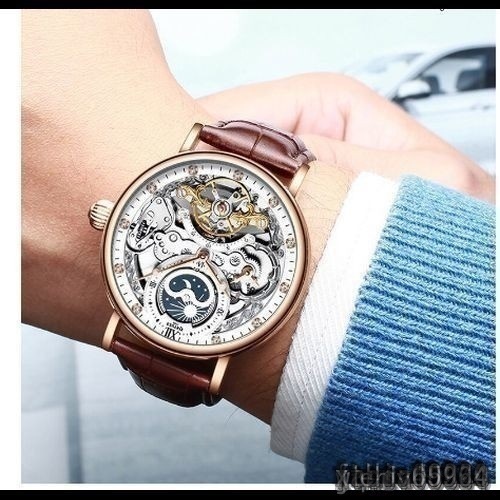 【utr】Kinyued社 スケルトン腕時計 機械式自動▲腕時計スポーツ時計カジュアルビジネスムーン腕時計 海外で人気 新品