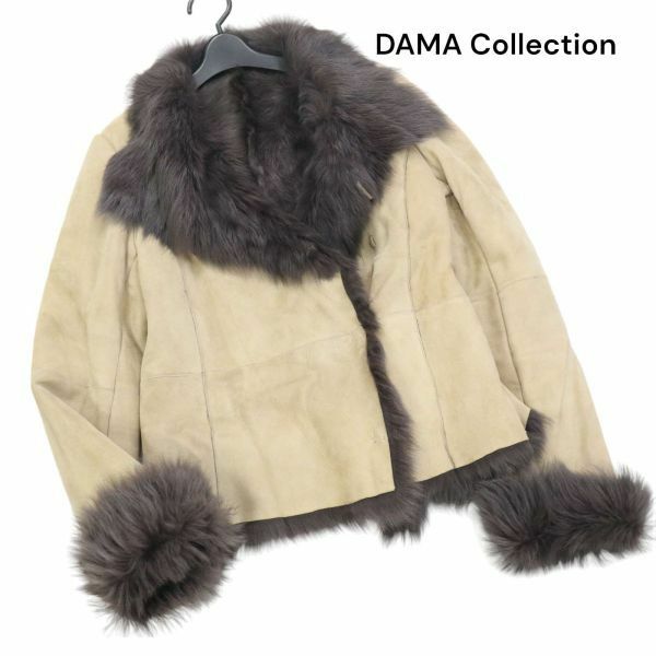 DAMA Collection ダーマ コレクション 豪華ファー 羊革 シープレザー リアル ムートン ショート コート Sz.11AR　レディース　K3T01085_B#N