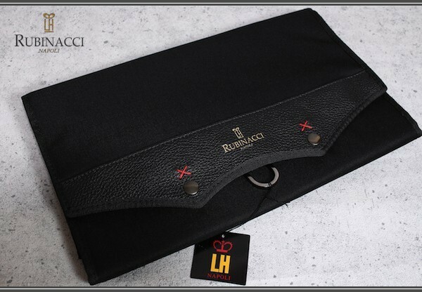 新品 ルビナッチ / RUBINACCI イタリアのテーラーの最高峰 イタリア製 最高級 ネクタイケース 黒/定価5.8万円/旅行バッグ