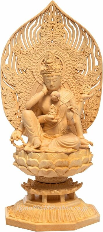 新入荷★高品質★総檜材 木彫仏像 仏師で仕上げ品 如意輪観音像 仏教美術