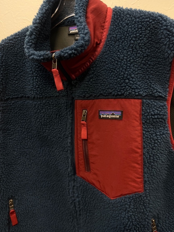 美品 2018年 Patagonia classic retro-x fleece L パタゴニア クラシック レトロX フリース ベスト L ブルー レッドR51119