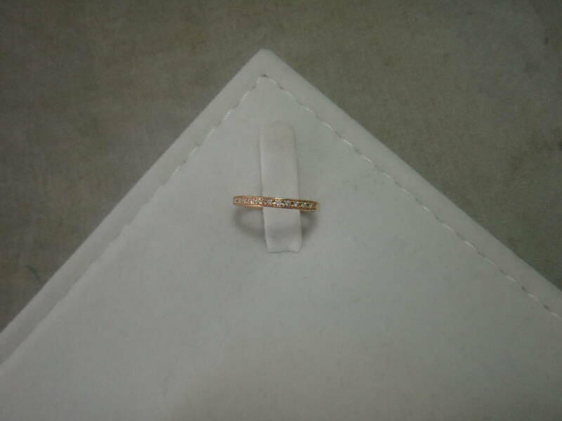 4℃ K10ピンクゴールド ダイヤモンド付きピンキーリング 3号 ４ドシー指輪