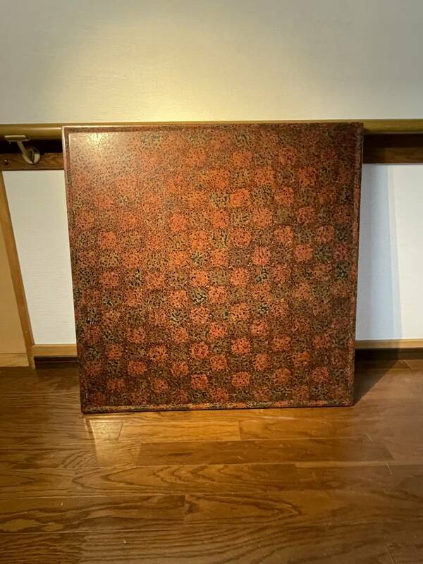 日本伝統工芸 津軽塗 唐塗 座卓 こたつ天板 正方形 テーブル 大きさ 76㎝×76㎝ 重要無形文化財