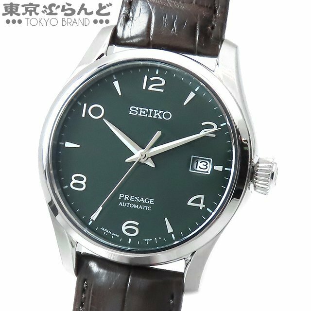 101699405 セイコー SEIKO プレザージュ 2000本限定 SARX063 6R35-00C0 グリーン SS レザー 琺瑯 ホーロー 箱付き 腕時計 メンズ 自動巻