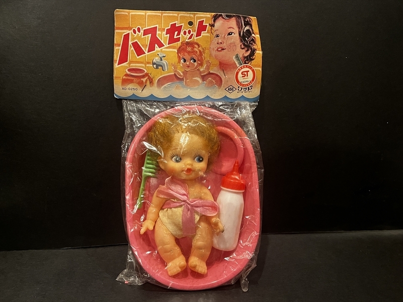 ウッド バスセット 倉庫品 昭和 レトロ ソフビ 女の子 ベビー人形