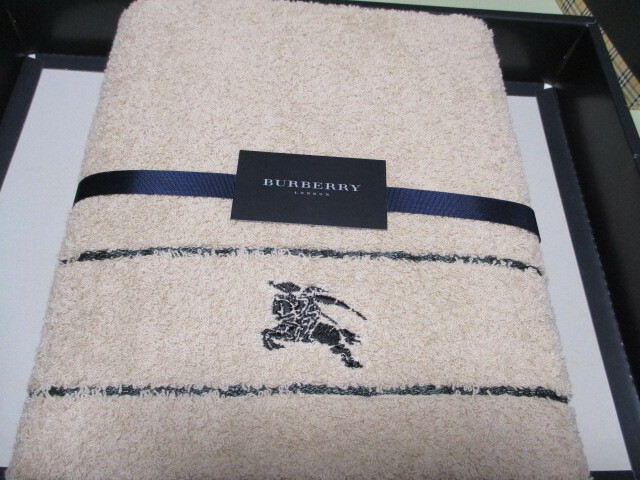 ★BURBERRY バーバリー 　バスタオル ホースマーク　シンプル　ベージュ★未使用