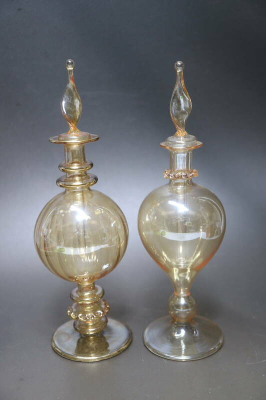 エジプト製 エジプトガラス 香水瓶 2本