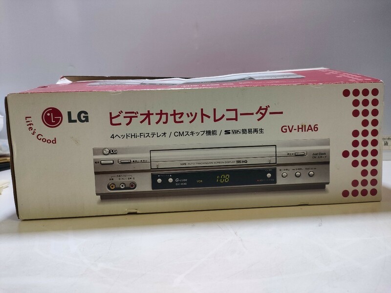 E25(中古良品、消毒除菌済 、即発送）LG ビデオカセットレコーダー GV-HIA6 VHSデッキ 再生OK（電源付き）