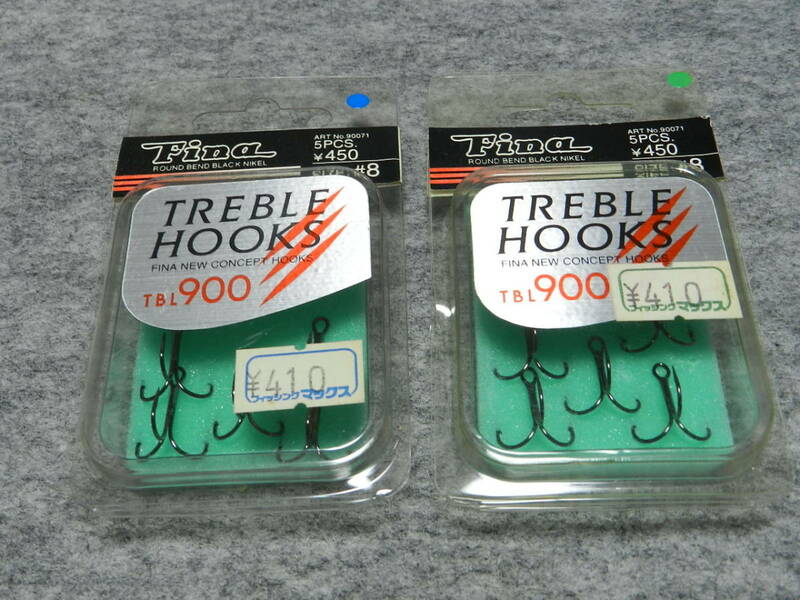 即決　フィナ　Fina TREBLE HOOKS TBL900 #8 (5PCS) トレブル　トリプルフック　　トレブルフック　　ブラックニッケル　1つ開封のみ